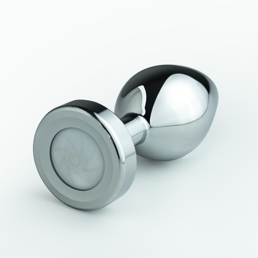 Borealis - Metal Anal Plug with LED RGB - Medium - Silver