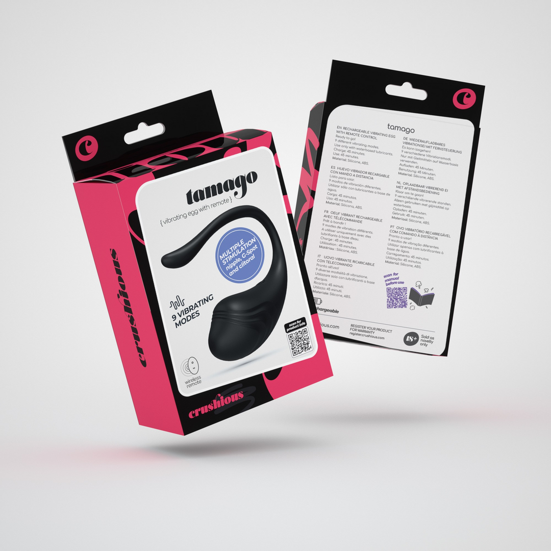 Tamago - Rechargeable Vibrating Egg with Remote Control - Black