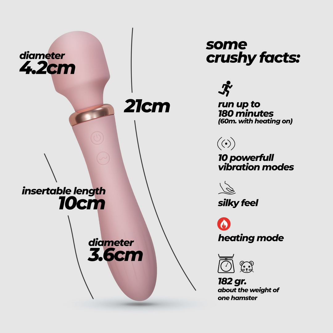 CRUSHIOUS DUAL MASSAGE WAND JINX ROSE WIN