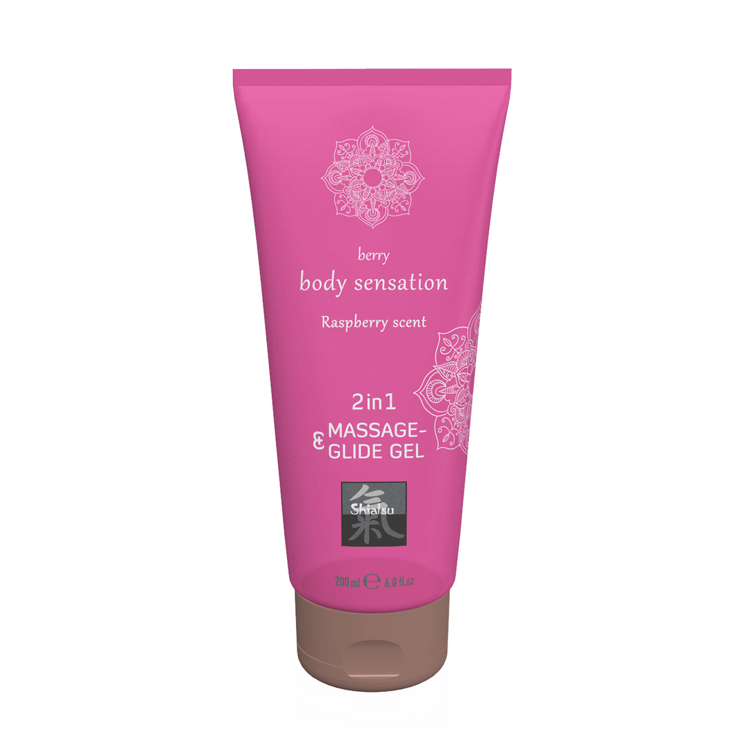 Gel massage et plaisir 2 en 1 - Framboise - 200 ml