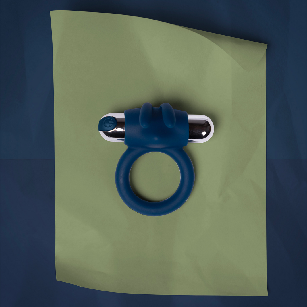 Vibrating Rabbit Cock Ring - Baltic Blue