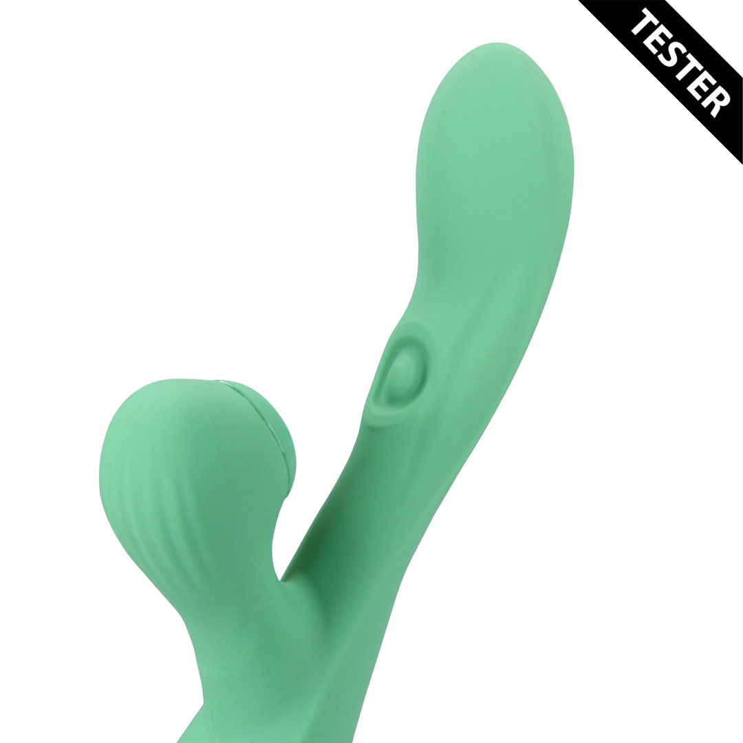 Pulse Wave and Tongue Flickering Rabbit Vibrator - Blue Grass - Tester