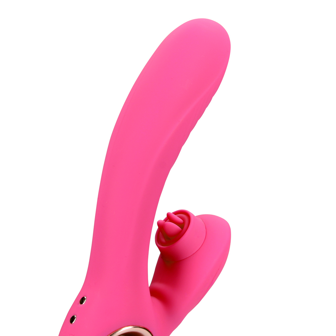 Tongue Flickering and Heating Rabbit Vibrator - Exuberant Pink