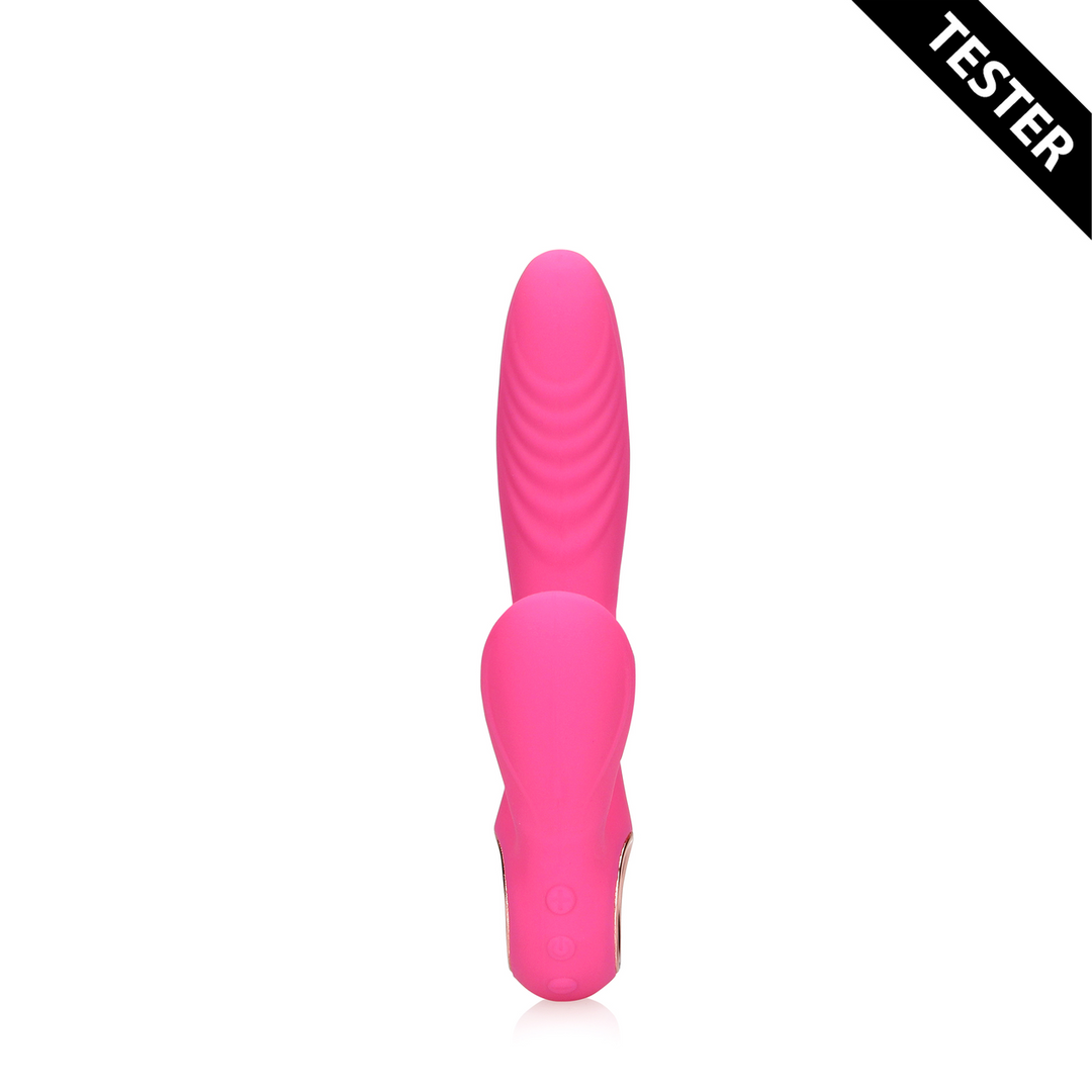 Tongue Flickering and Heating Rabbit Vibrator - Exuberant Pink - Tester