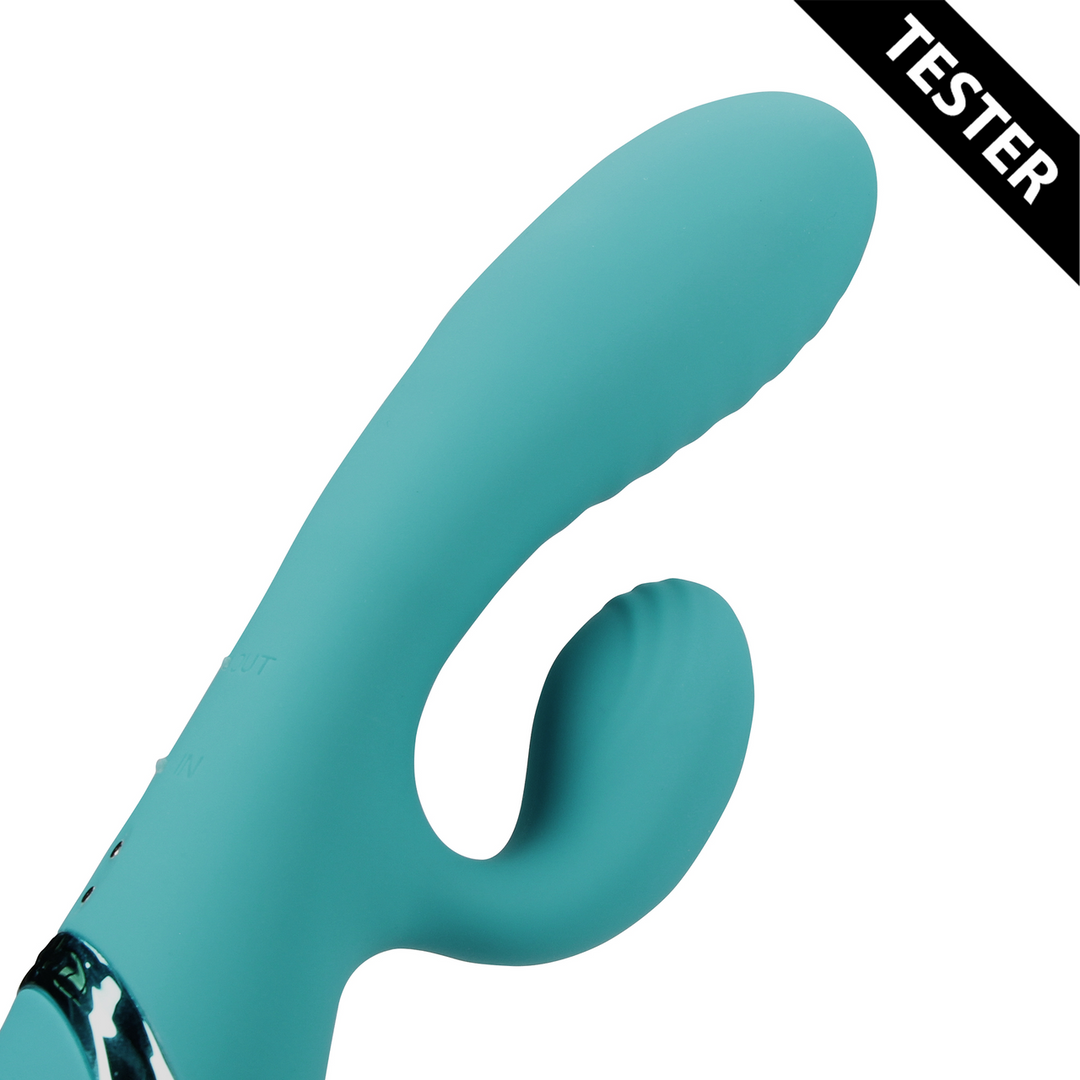 Inflatable Rabbit Vibrator - Peacock Blue - Tester
