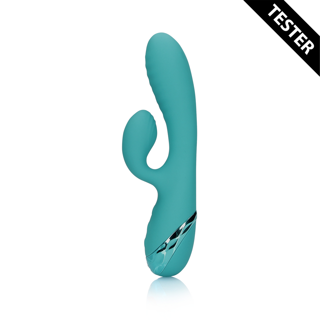 Inflatable Rabbit Vibrator - Peacock Blue - Tester