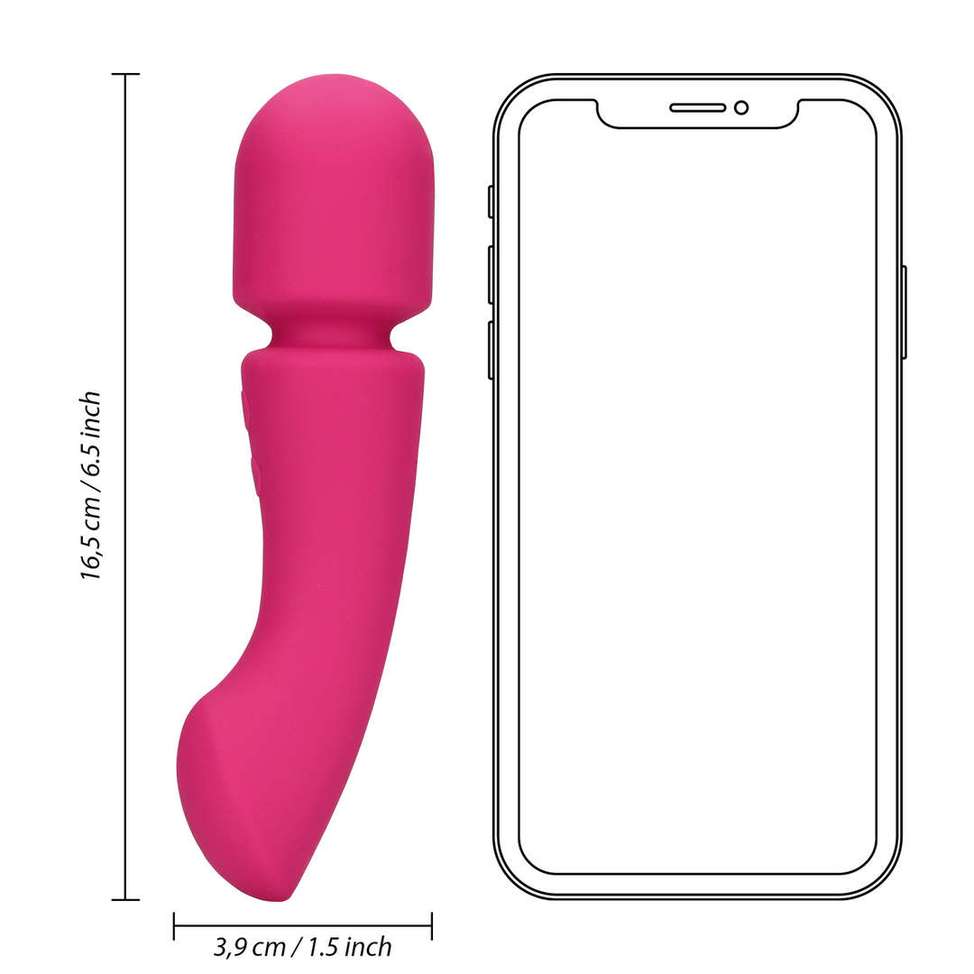 Ultra Soft Silicone Double-Sided Wand Vibrator - Prestone Pink