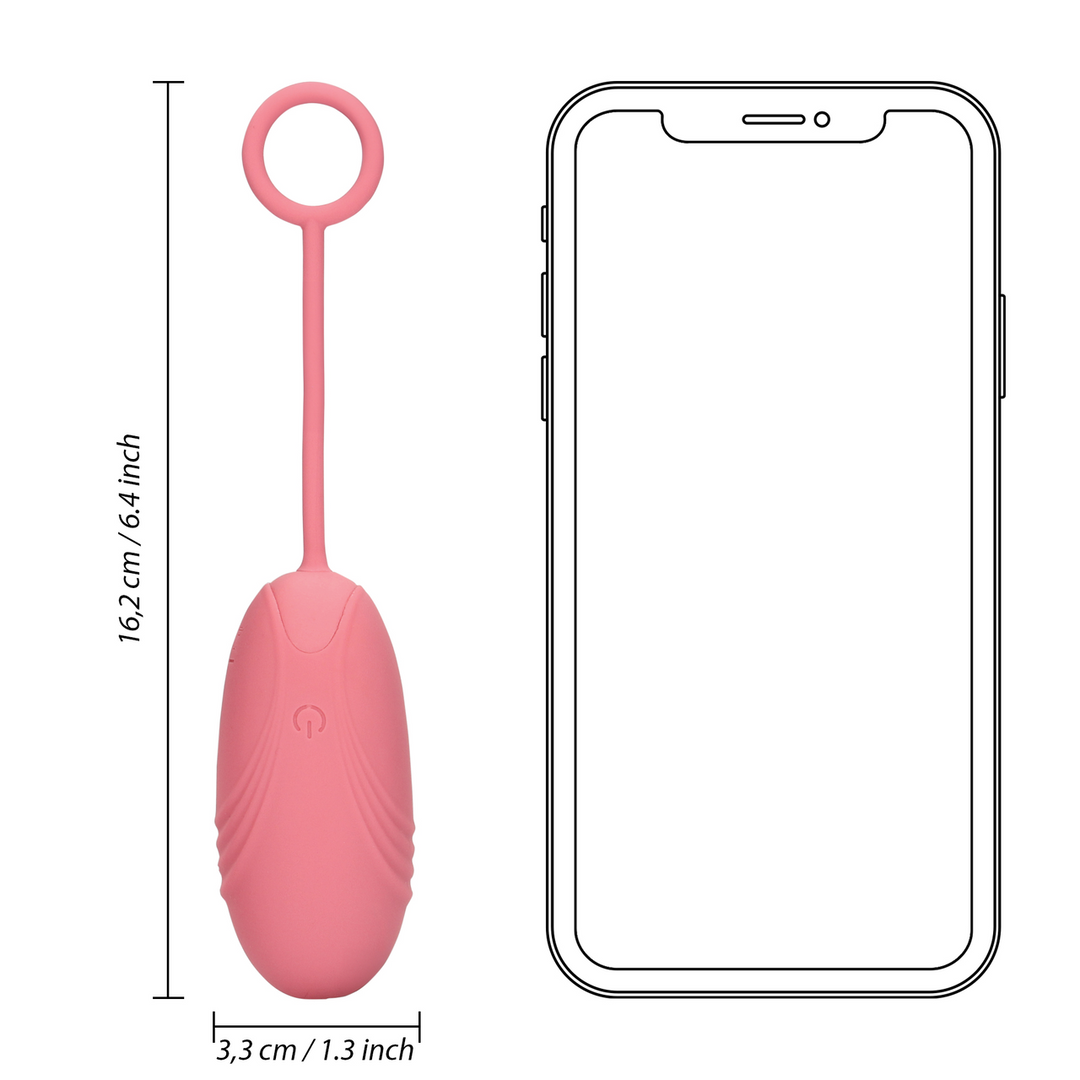 Ultra Soft Silicone Egg Vibrator with Remote Control - Pink Arabesque