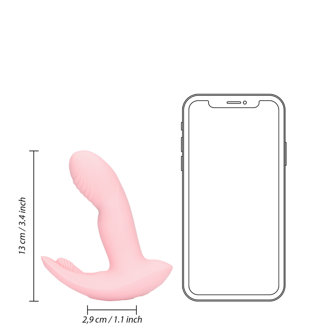 Wearable Fingering Motion Vibrator with Remote Control - Cherry Chiffon