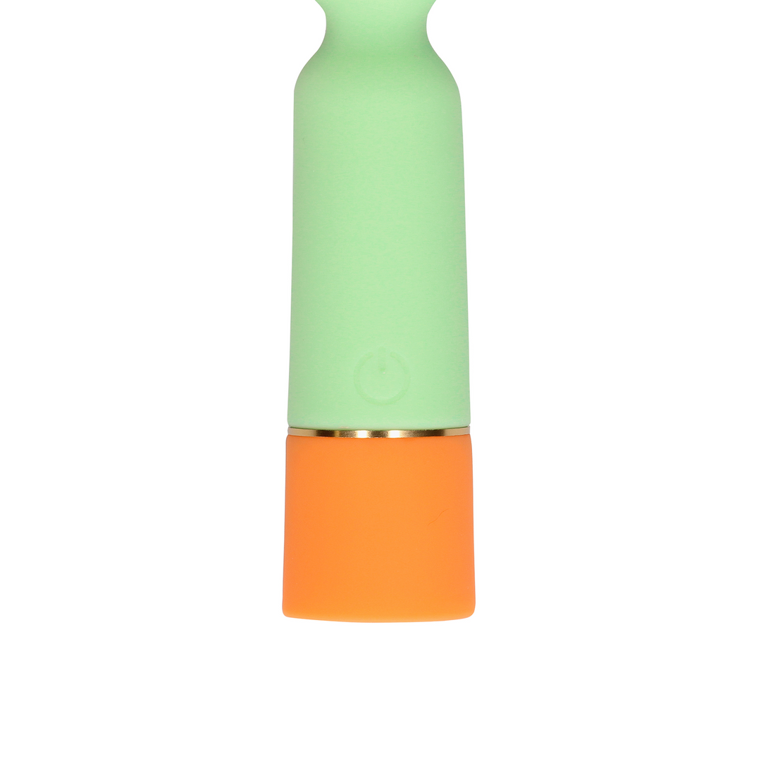 Ribbed Mini Vibrator with USB Charger - Spring Sage