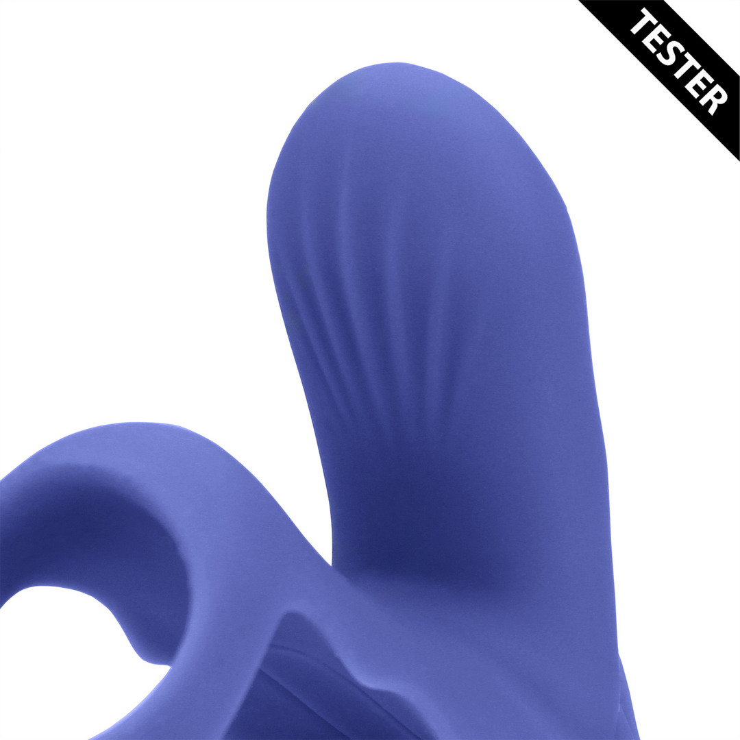 Vibrating Cockring with Clit Stimulation - Tamiya Blue - Tester
