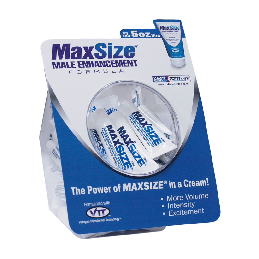 MAX Size - Crème pour l'amélioration masculine - 0,3 fl oz / 10 ml - Présentoir de 50 pièces