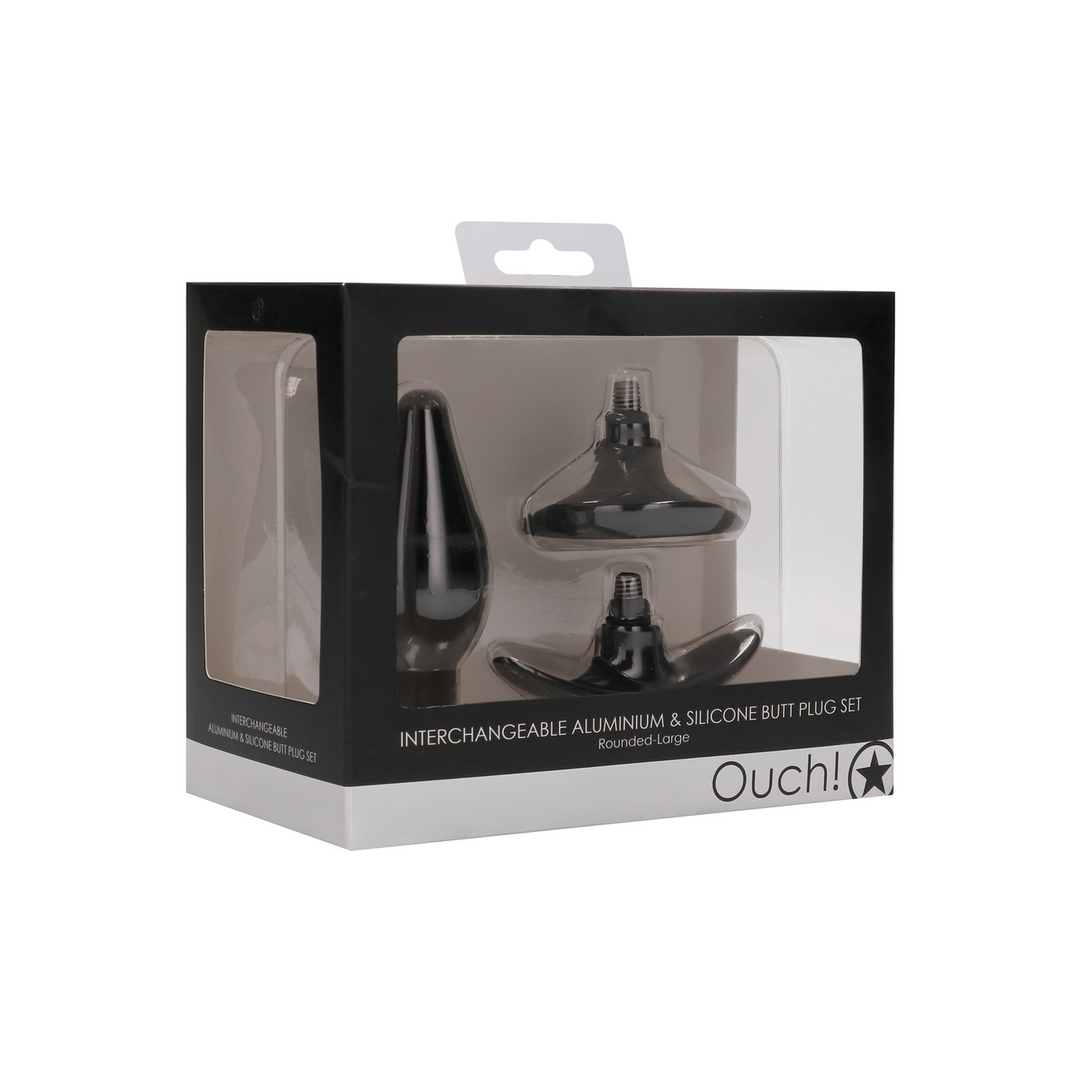 Kit de plugs anaux interchangeables - Arrondis - Grande taille
