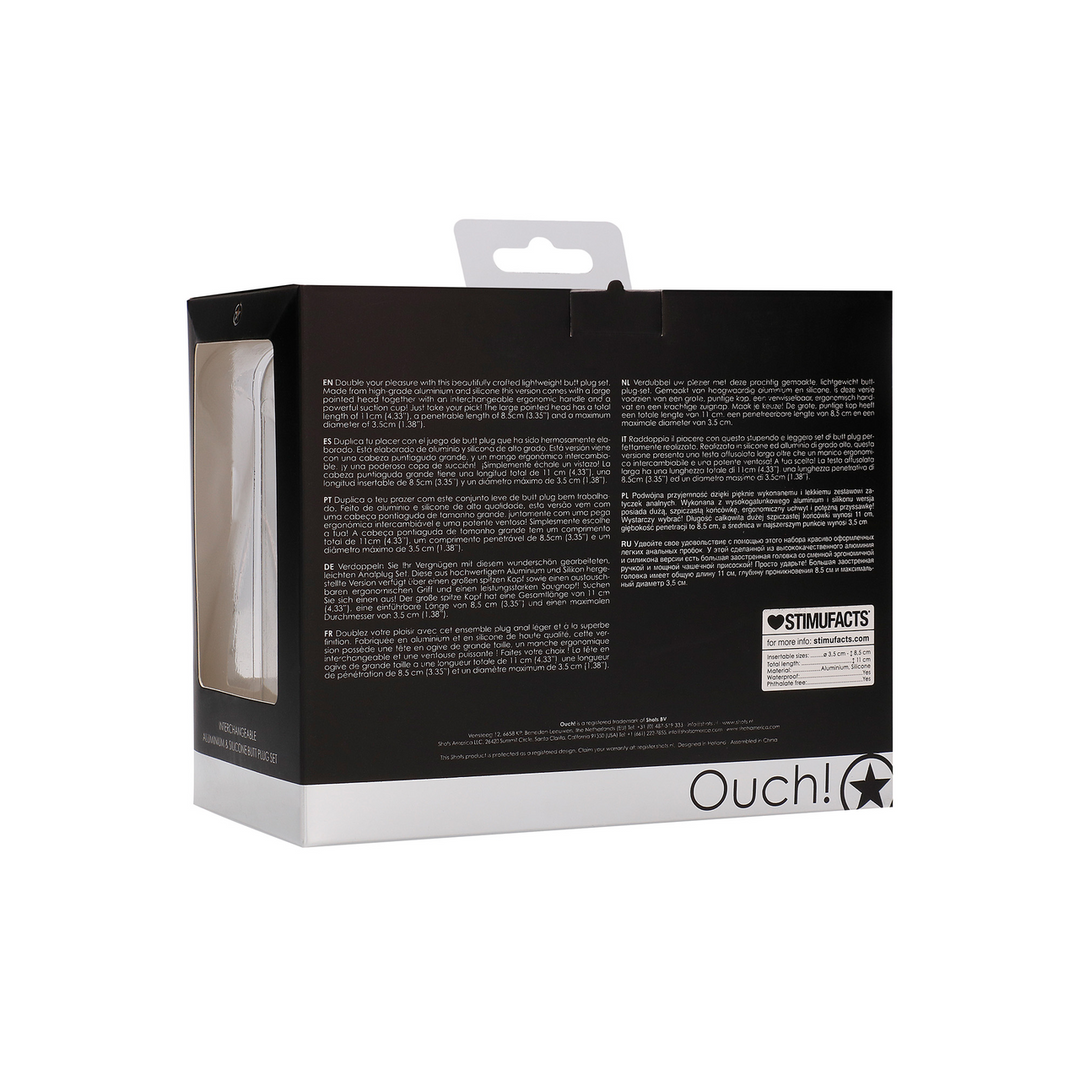 Kit de plugs anaux interchangeables - Arrondis - Grande taille