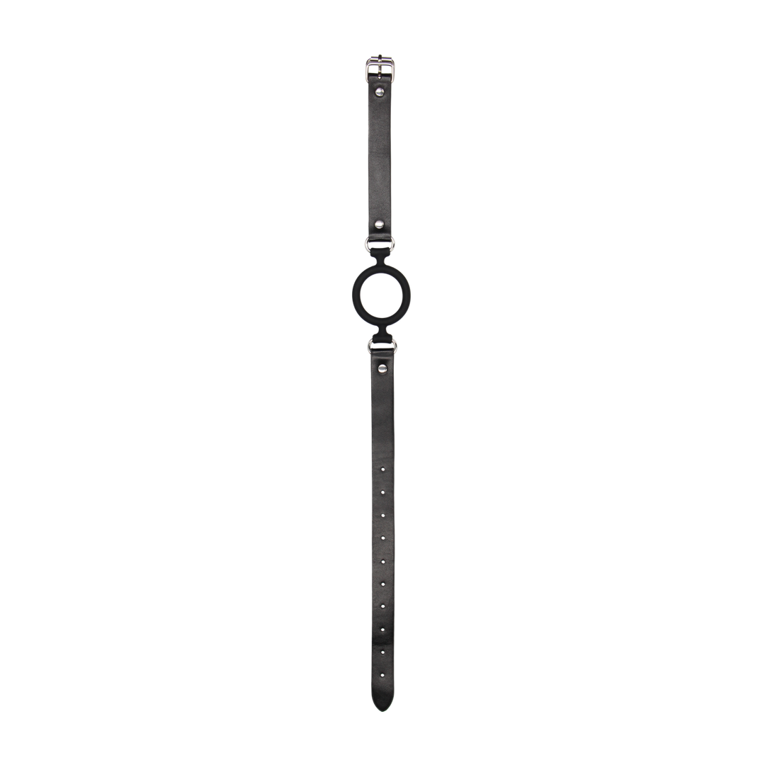 Silicone Ring Gag with Leather Straps