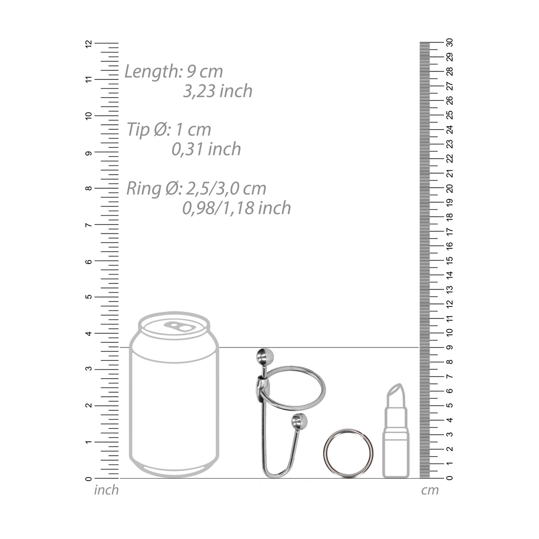 Sonde urétrale en acier inoxydable avec bille – 0,4 / 10 mm