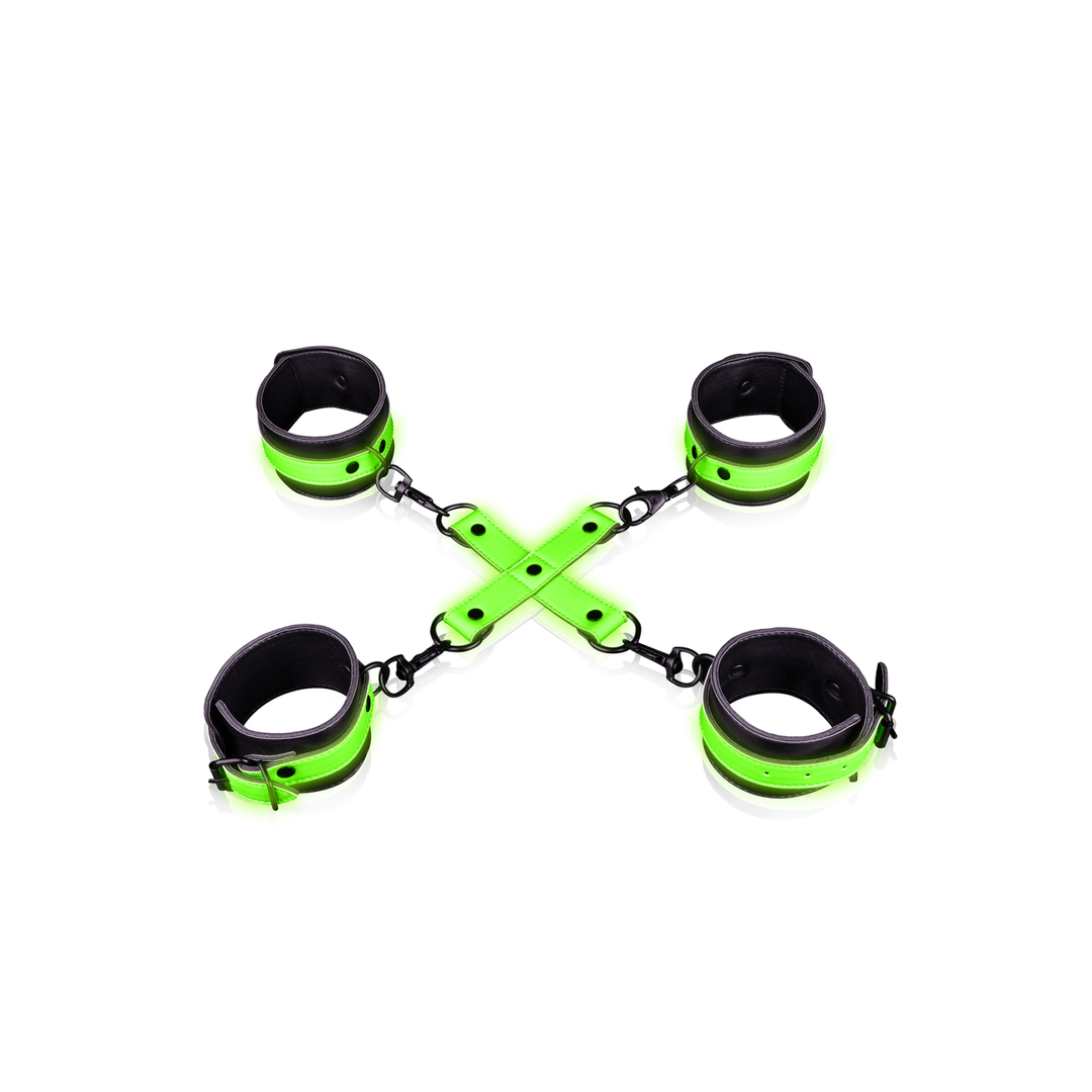 Manette e cavigliere con imbrigliamento - Si illuminano al buio