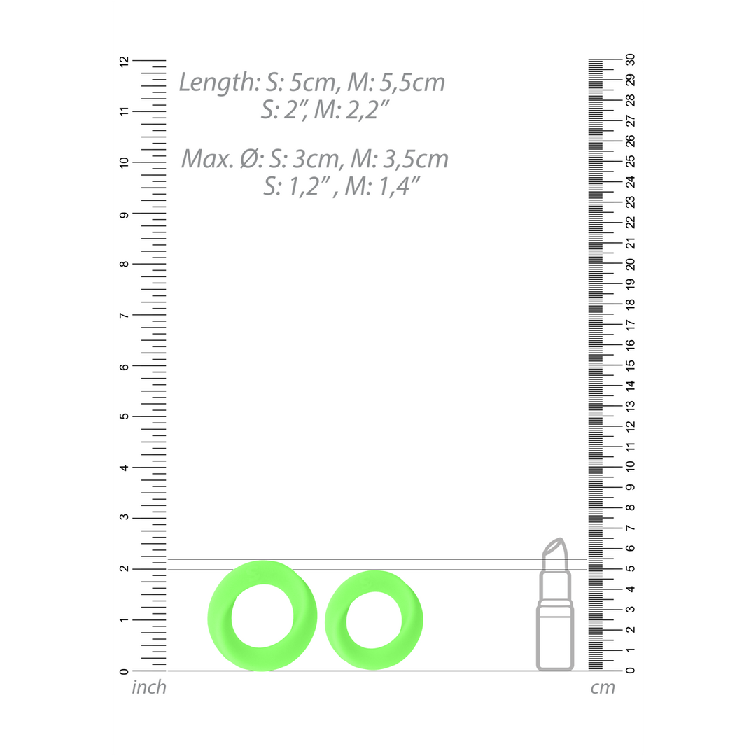 Glow in the Dark Cockring Set - 2 Pieces