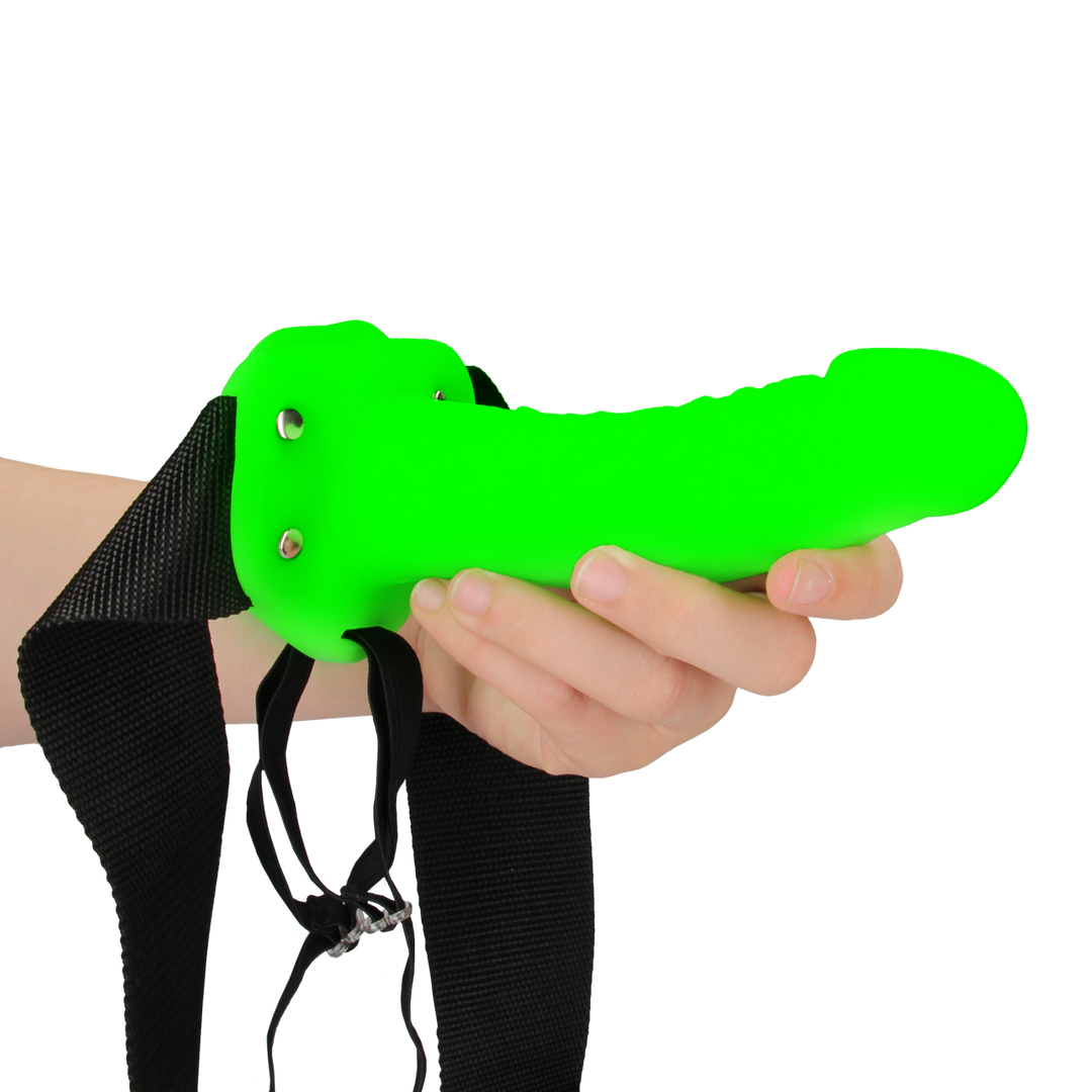 Harnais réaliste pour gode ceinture - Phosphorescent - 7 / 18 cm