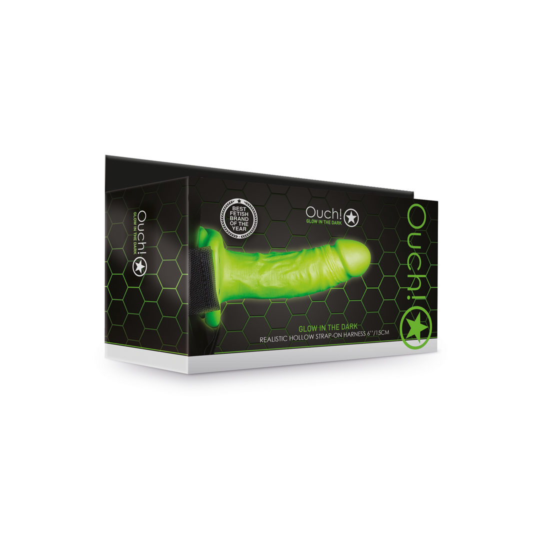 Harnais réaliste pour gode ceinture - Phosphorescent - 7 / 18 cm