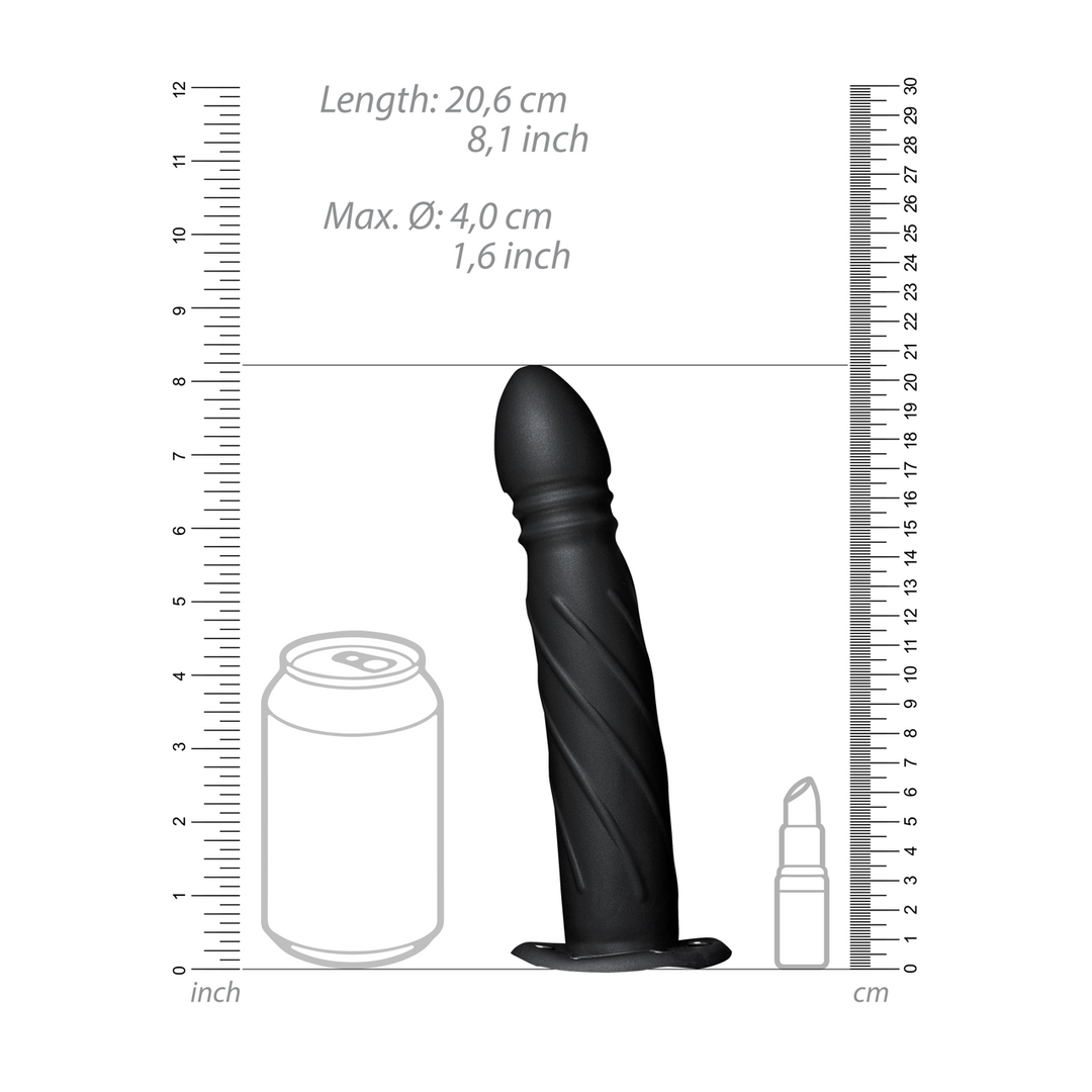 Twisted Hollow Strap-On - 8 / 20 cm - Black