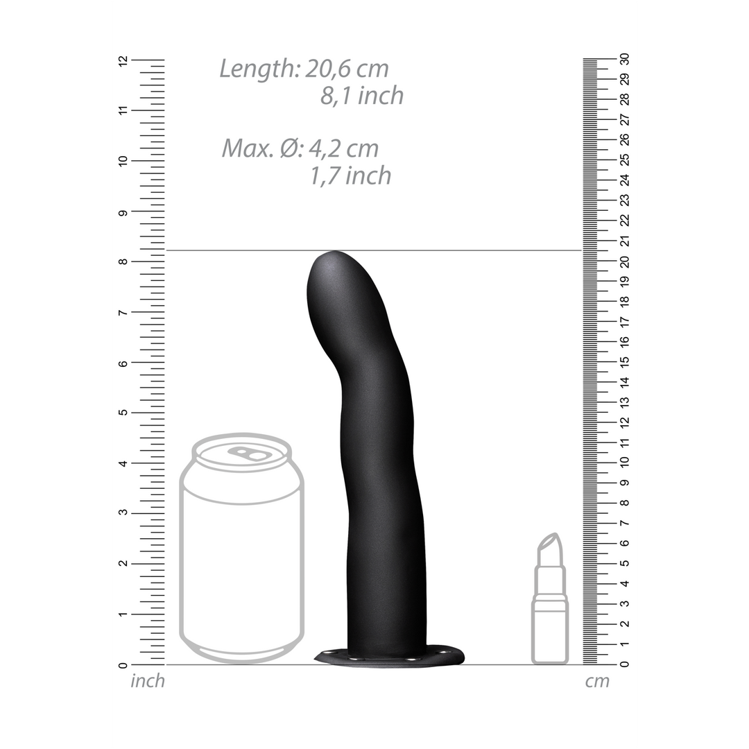 Curved Hollow Strap-On - 8 / 20 cm - Noir