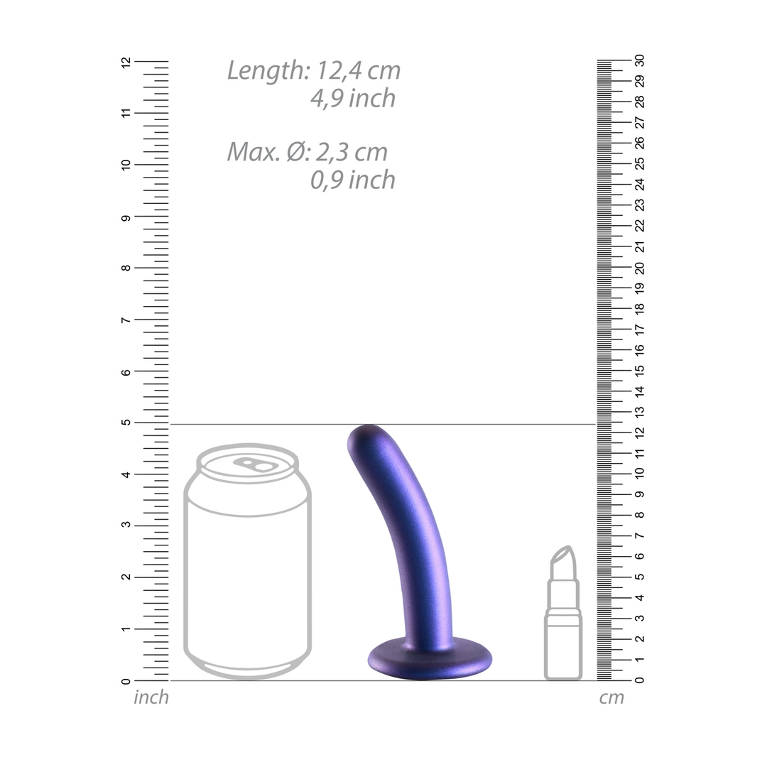 Gode en silicone lisse pour le point G - 12 cm - Bleu métallique