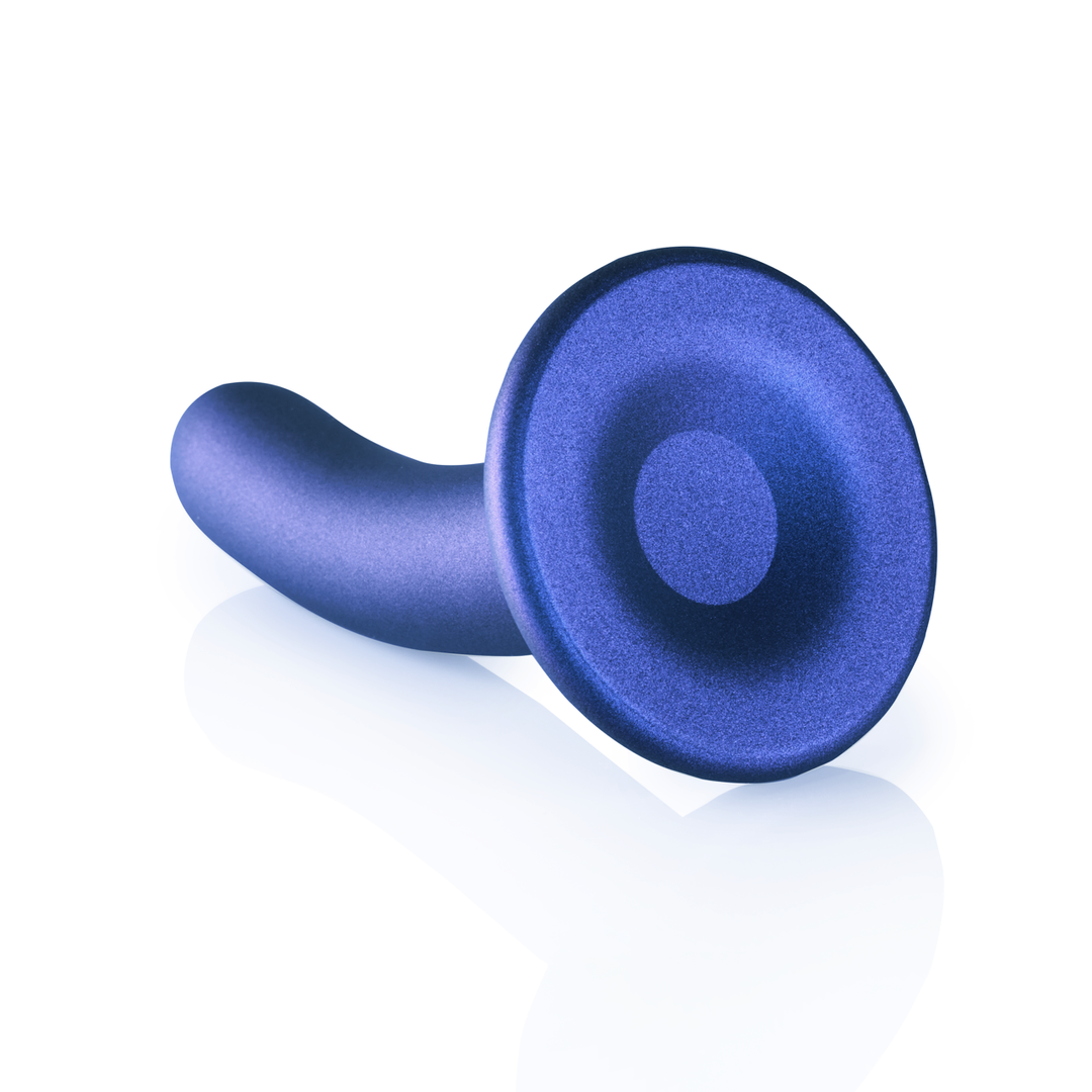 Gode en silicone lisse pour le point G - 12 cm - Bleu métallique