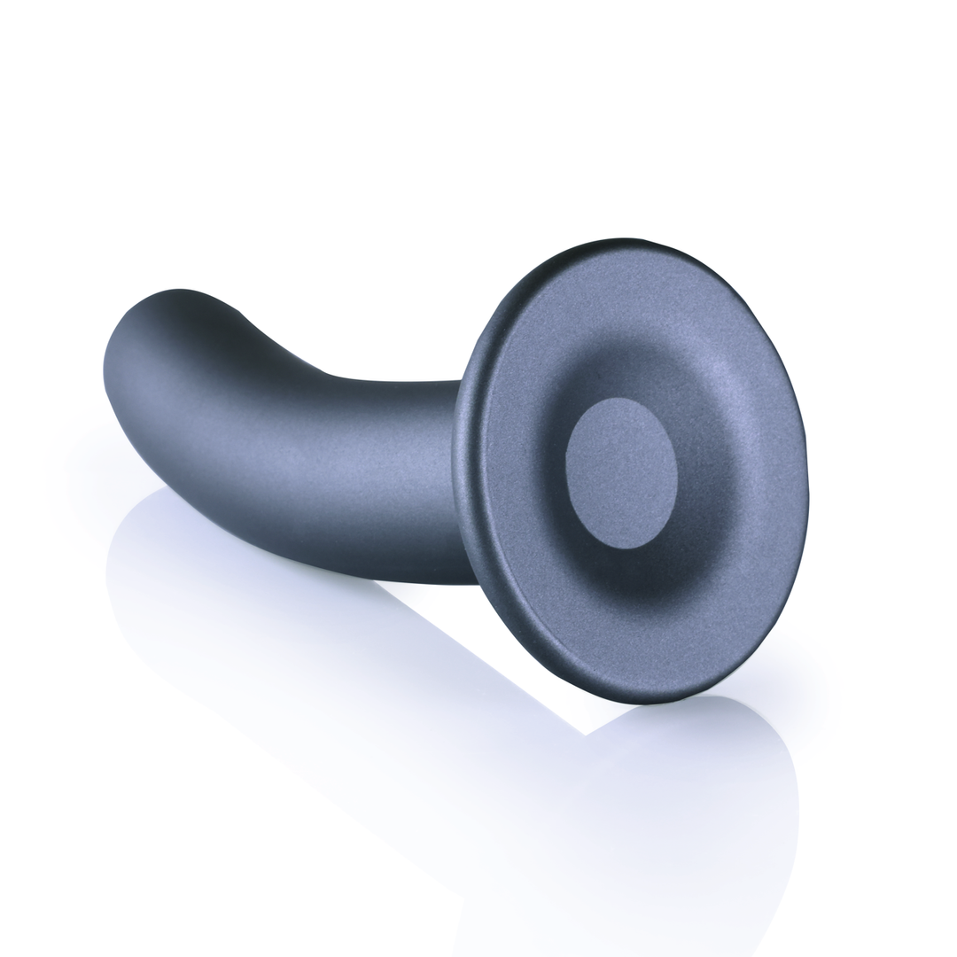 Smooth Silicone G-Spot Dildo - 6'' / 14.5 cm - Gunmetal