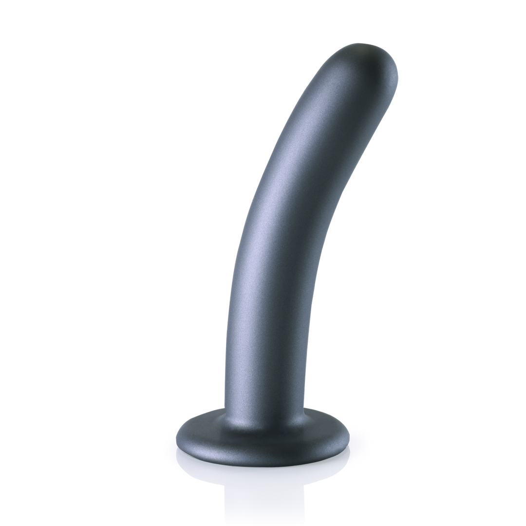 Smooth Silicone G-Spot Dildo - 6'' / 14.5 cm - Gunmetal