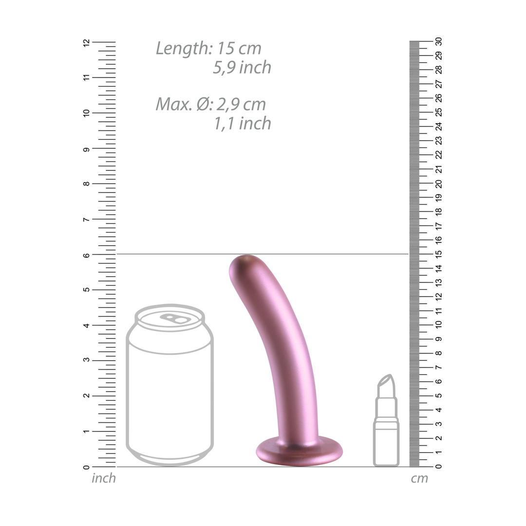 Gode en silicone lisse pour point G - 6'' / 14,5 cm - Or rose