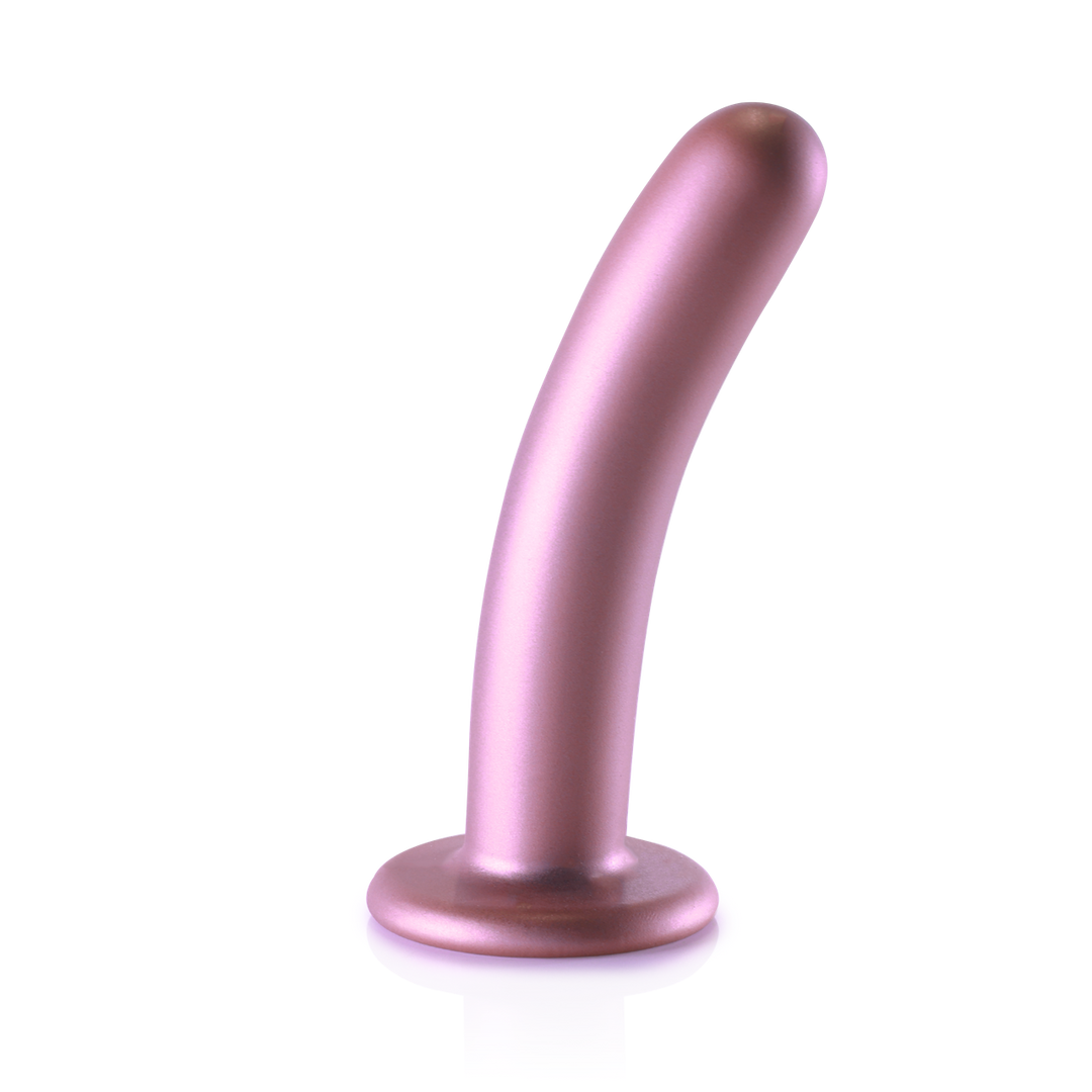 Gode en silicone lisse pour point G - 6'' / 14,5 cm - Or rose