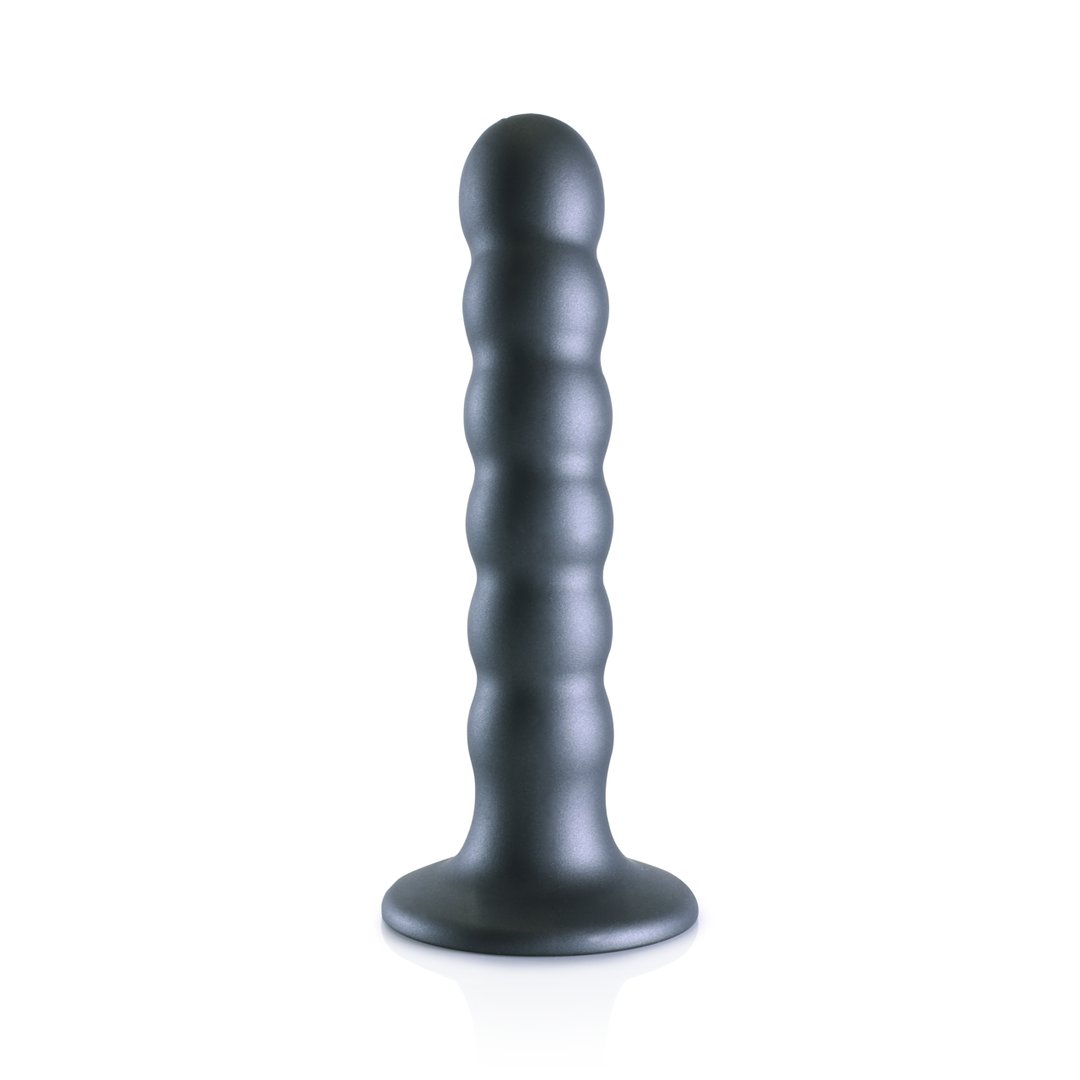 Godemiché à perles en silicone pour point G - 13 cm - Métal canon