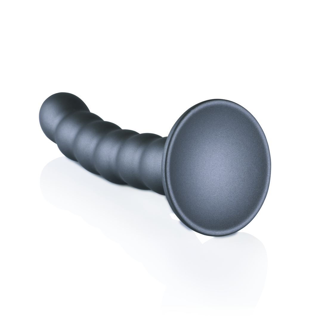 Godemiché à perles en silicone pour point G - 13 cm - Métal canon