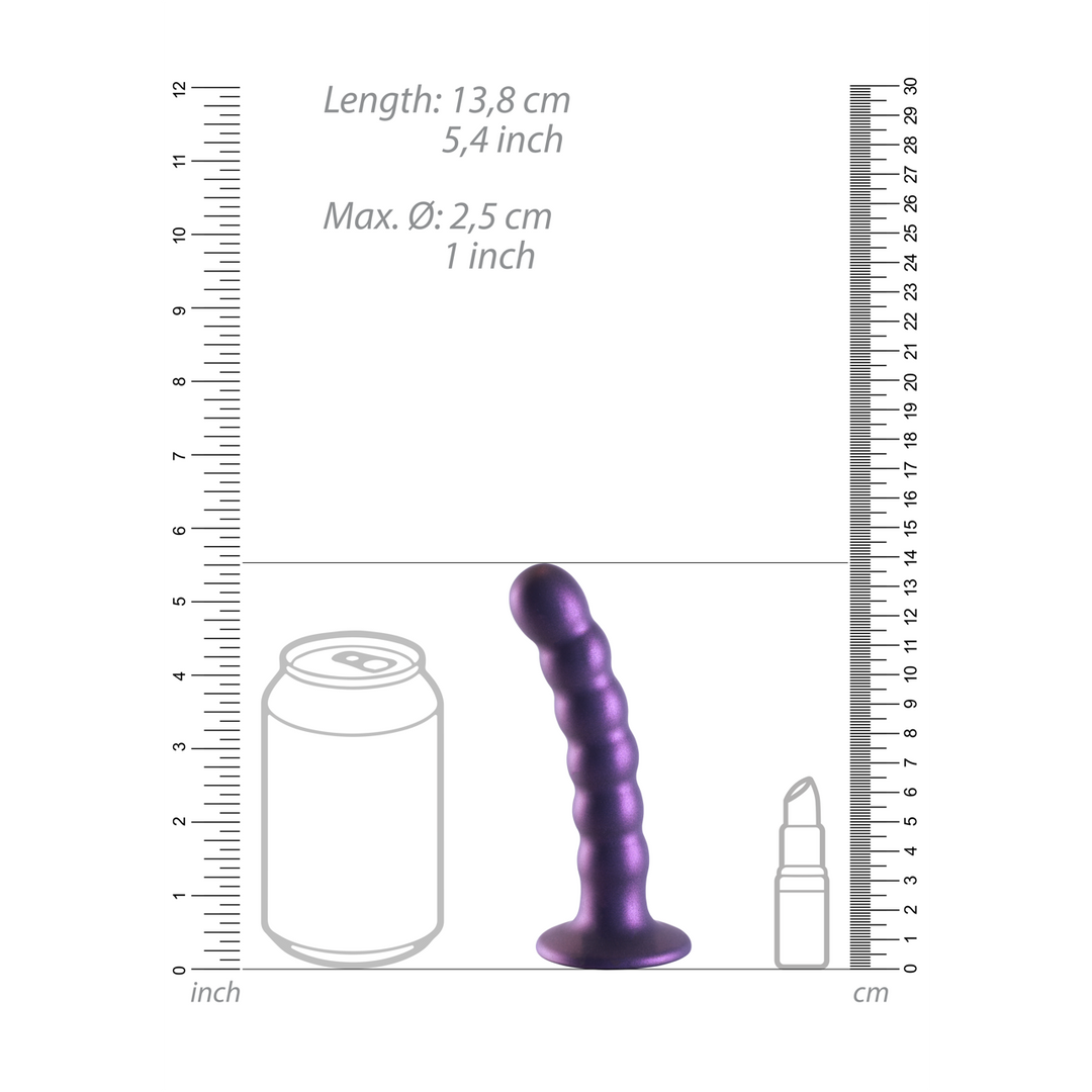 Gode en silicone perlé G-spot - 5'' / 13 cm - Violet métallique