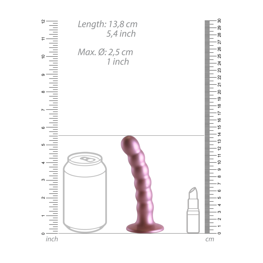 Gode per punto G perlinato in silicone - 5'' / 13 cm - Rose Gold