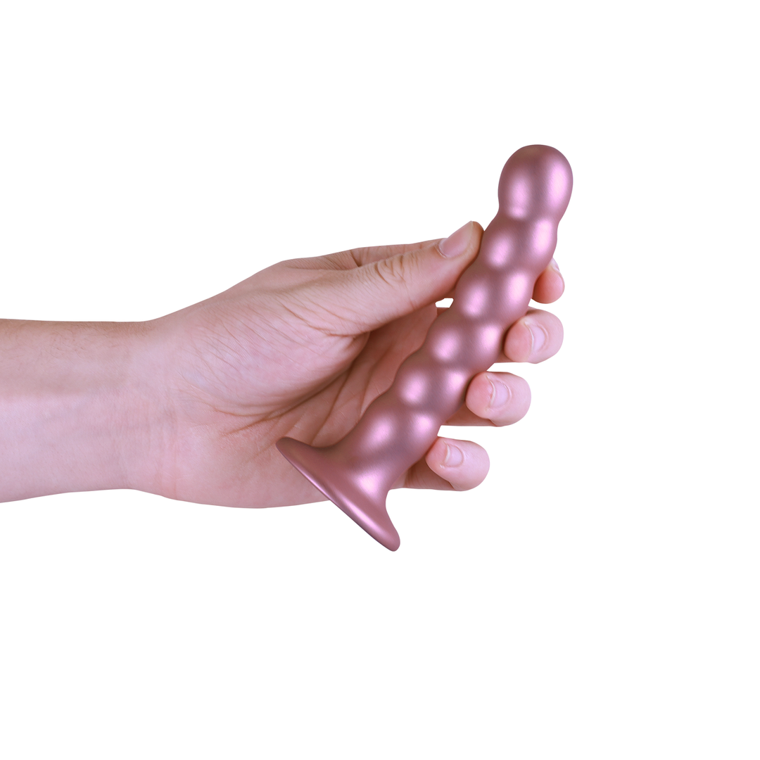 Gode per punto G perlinato in silicone - 5'' / 13 cm - Rose Gold
