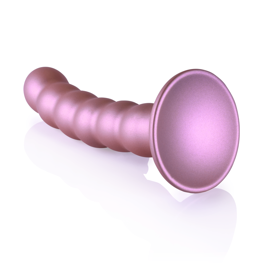 Gode per punto G perlinato in silicone - 5'' / 13 cm - Rose Gold