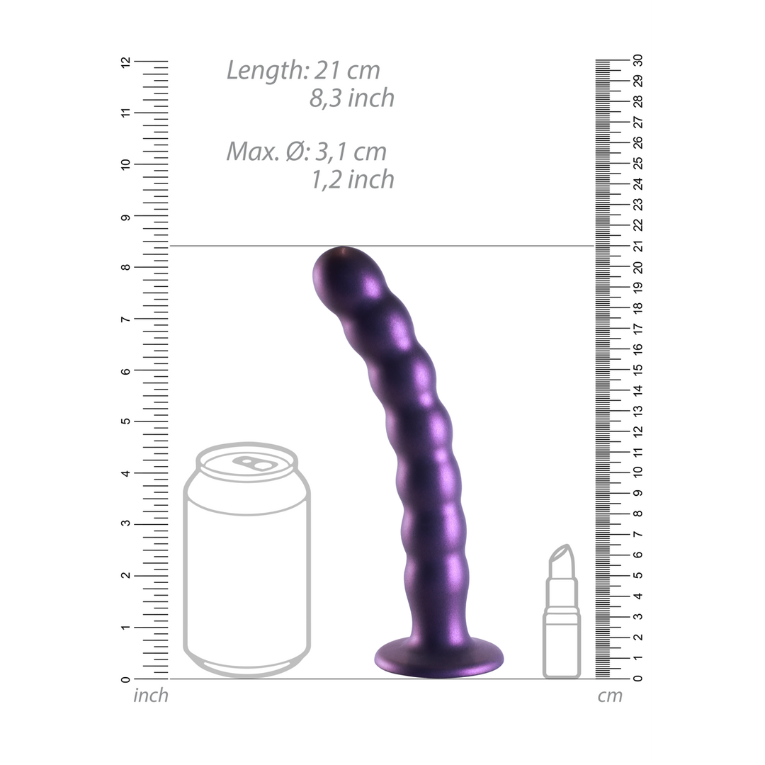 Godemichet à billes en silicone pour le point G - 8'' / 20,5 cm - Violet métallique