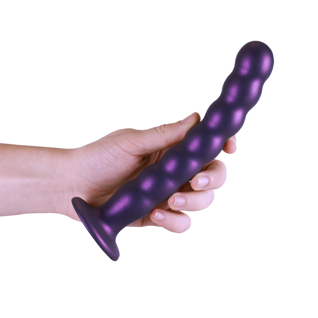 Godemichet à billes en silicone pour le point G - 8'' / 20,5 cm - Violet métallique
