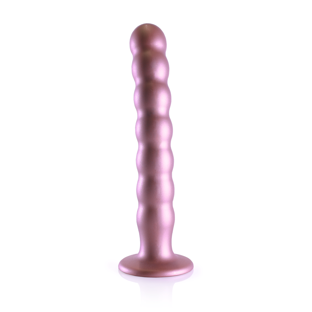 Gode-ceinture perlé en silicone point G - 20,5 cm - Or rose