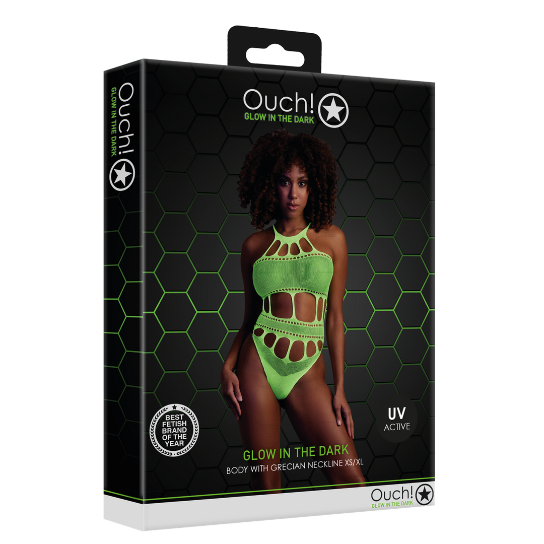 Body à encolure grecque - Taille unique - Vert fluo