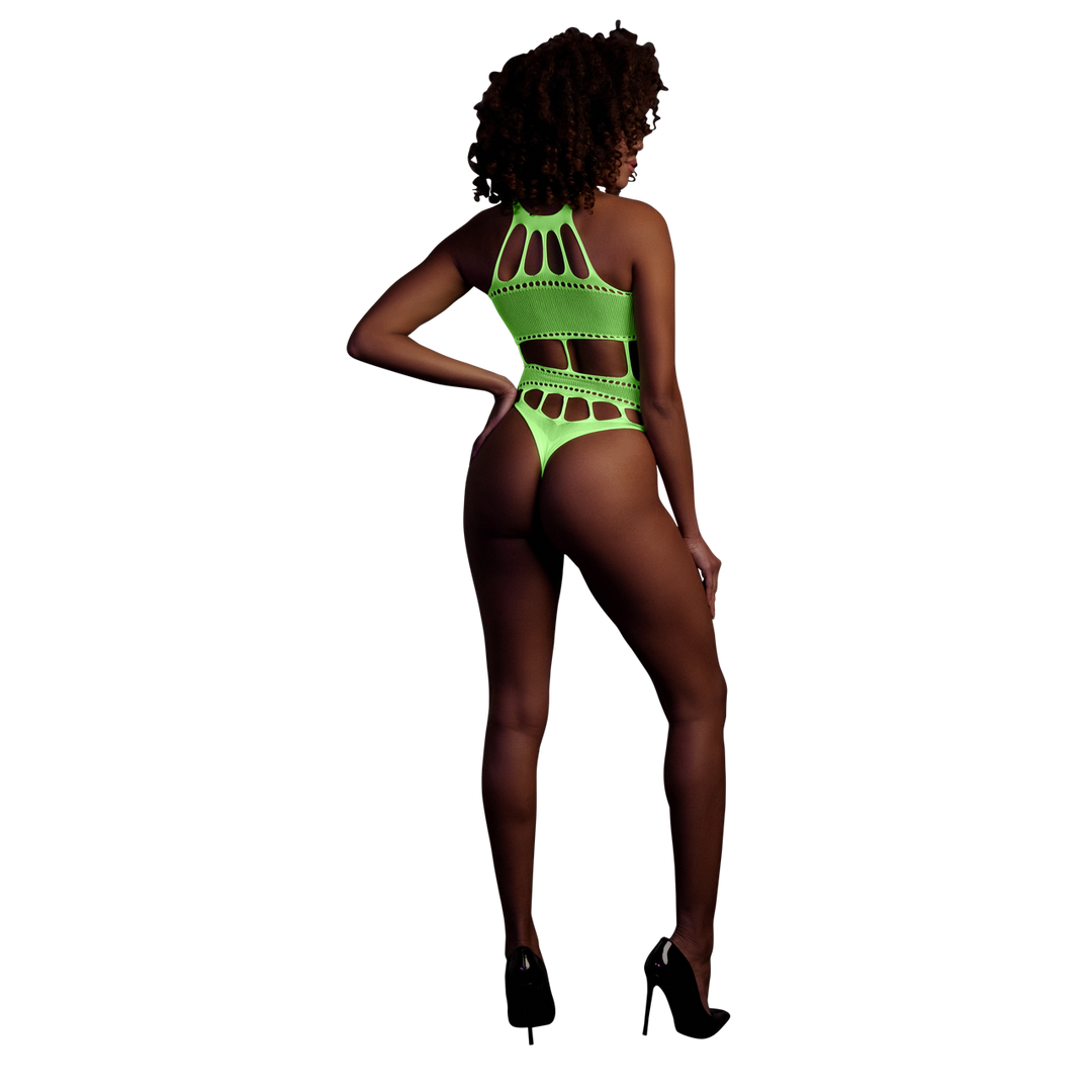 Body à encolure grecque - Taille unique - Vert fluo