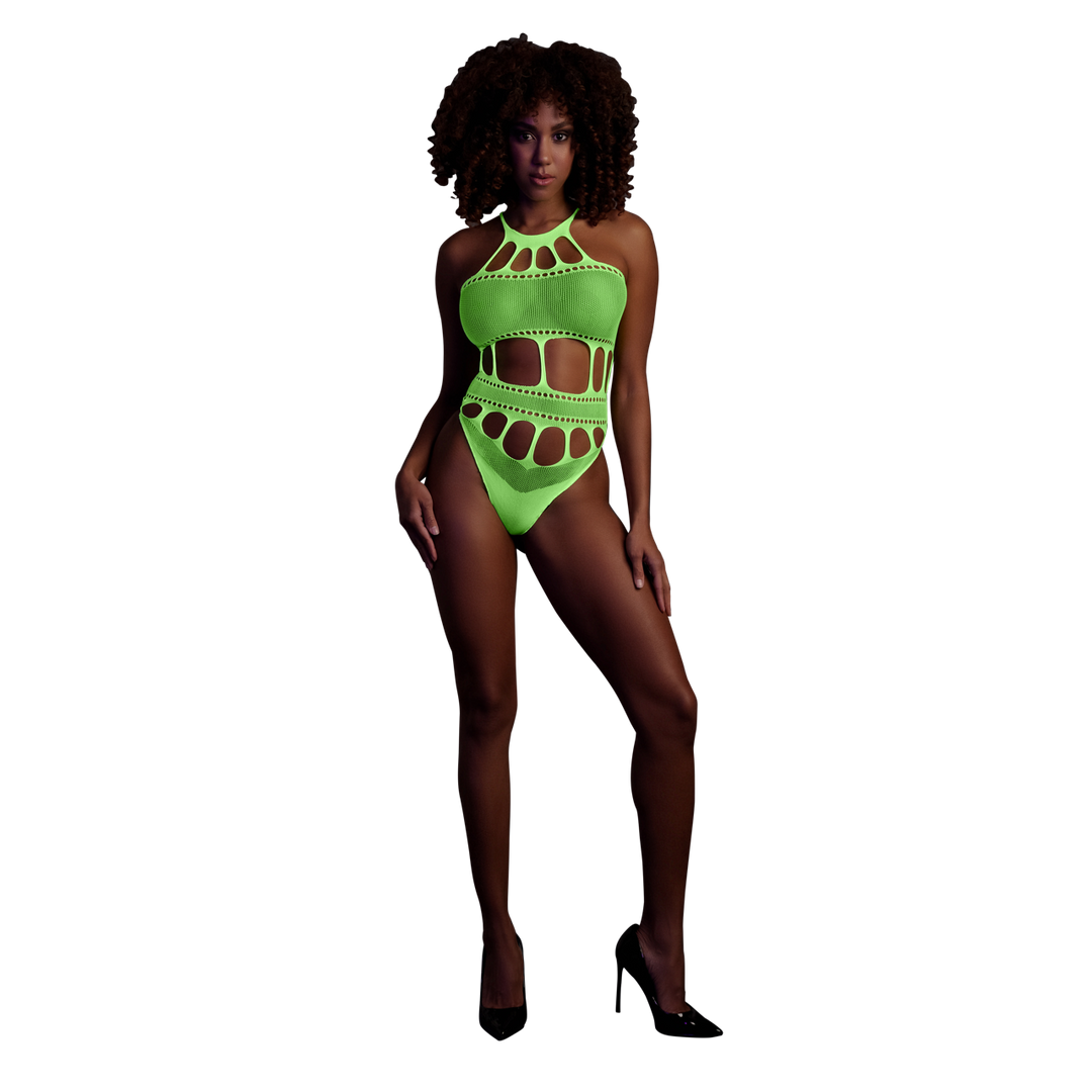 Body à encolure grecque - Taille unique - Vert fluo