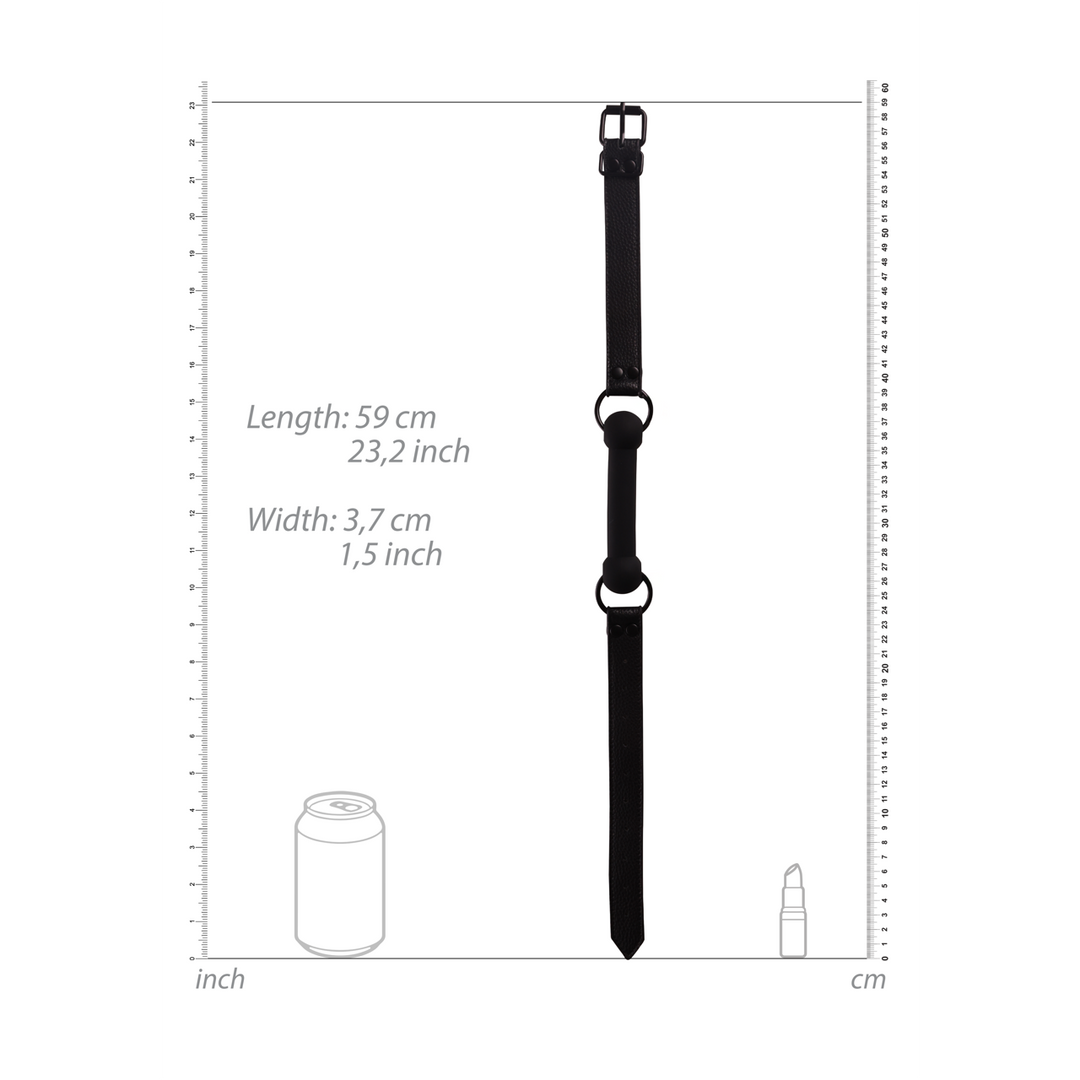 Bâillon mors en silicone avec pinces à tétons - Noir