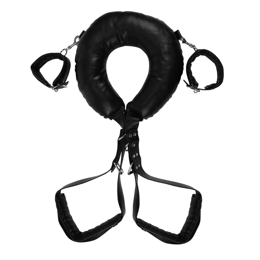 Bande de cuisse rembourrée avec menottes - Noir