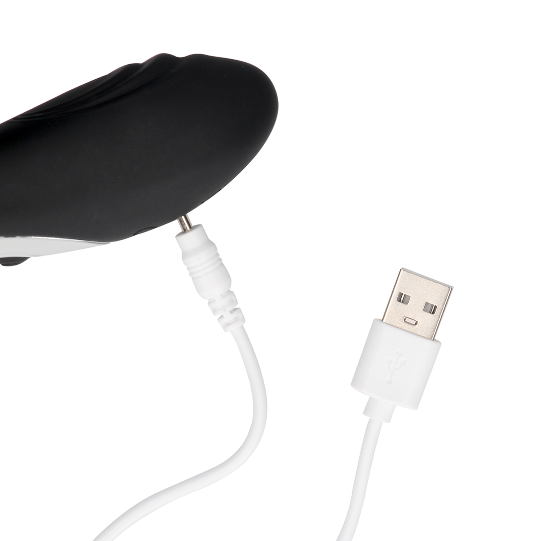 Masseur de prostate vibrant courbé avec télécommande - Noir