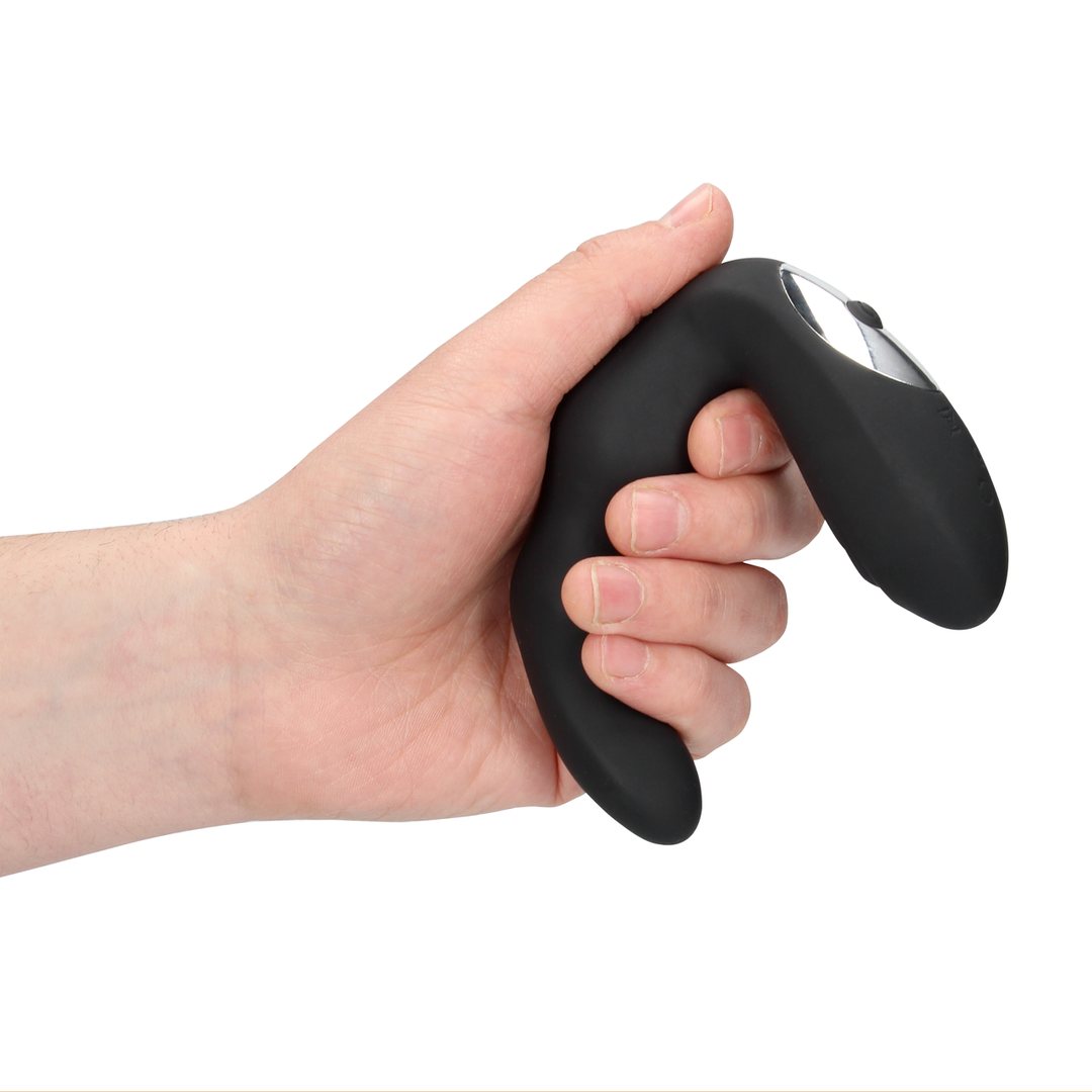 Masseur de prostate vibrant courbé avec télécommande - Noir