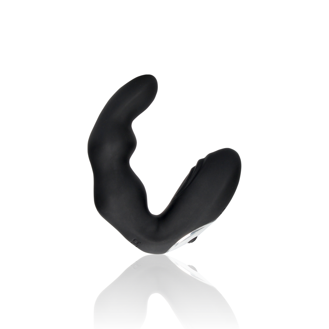 Masseur de prostate vibrant courbé avec télécommande - Noir