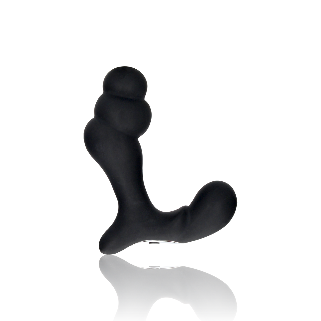 Masseur de prostate vibrant superposé avec télécommande - Noir